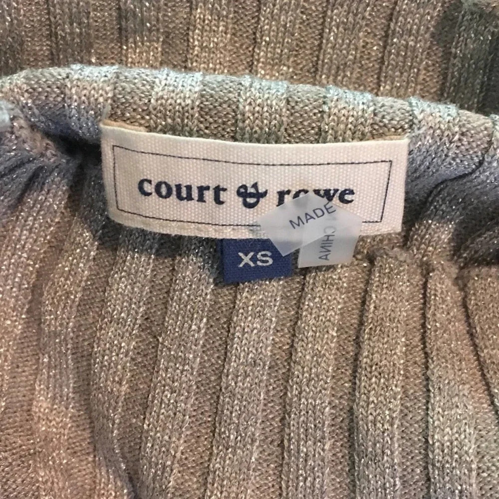 Court & Rowe Ribbed Knit Sweater Blouse Mock Neck - Picture 6 of 7
